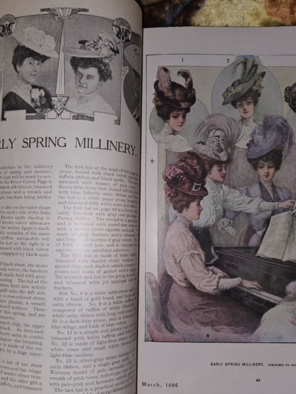 MARCH 1906 DESIGNER MAGAZINE BOOK NEWS INSTRUCTIONS CORSETS ANTIQUE SEWING - Picture 6 of 9
